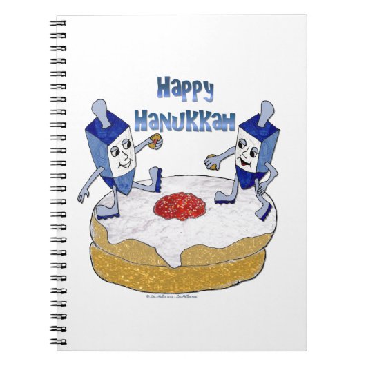 Happy Hanukkah Dancing Dreidels Jelly Doughnut Notizblock (Vorderseite)