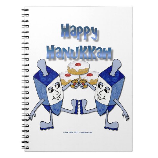 Happy Hanukkah Dancing Dreidels Jelly Doughnut Notizblock (Vorderseite)