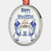 Happy Hanukkah Dancing Dreidels Jelly Doughnut Ornament Aus Metall (Links)