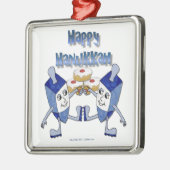 Happy Hanukkah Dancing Dreidels Jelly Doughnut Ornament Aus Metall (Links)