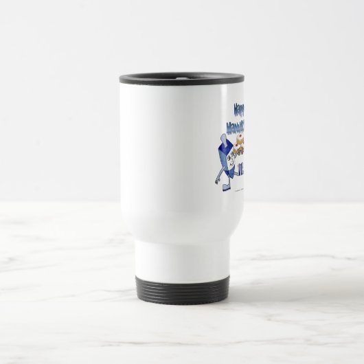 Happy Hanukkah Dancing Dreidels Jelly Doughnut Reisebecher (Mittel)