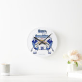 Happy Hanukkah Dancing Dreidels Jelly Doughnut Runde Wanduhr (Zuhause)