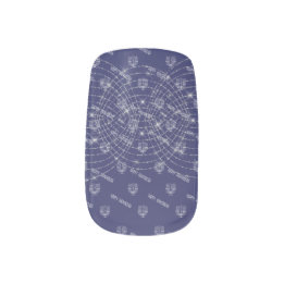 Happy Hanukkah Dark Blue Imitats Glitzer Minx Nagelkunst
