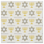 HAPPY HANUKKAH | Davidstern | Menorah Stoff (Muster)