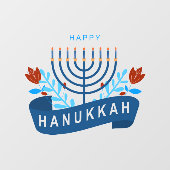 Happy Hanukkah Dekoration Menorah Fensteraufkleber (Blatt)
