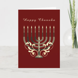 Happy Hanukkah dekorative menorah Star von David Karte