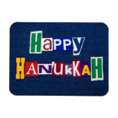 Happy Hanukkah Denim Magnet (Horizontal)