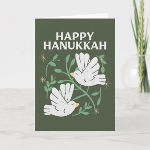 Happy Hanukkah Doves of Peace Feiertagskarte