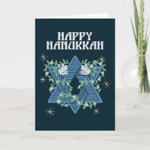 Happy Hanukkah Doves of Peace Star of David