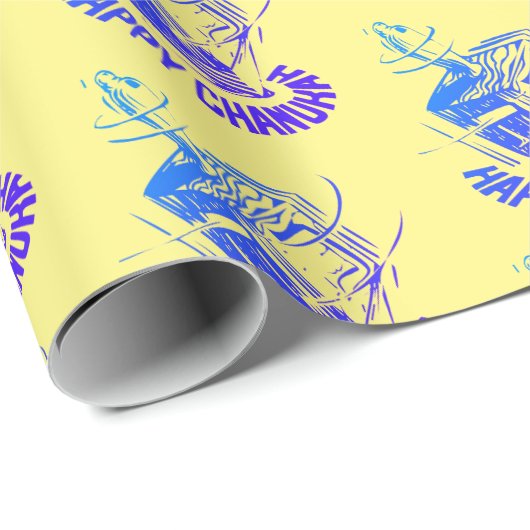 Happy Hanukkah dreidel Geschenkpapier (Rolleneckpunkt)