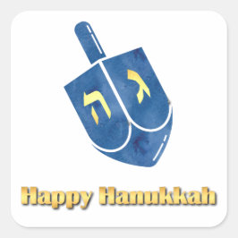 Happy Hanukkah Dreidel Quadratischer Aufkleber
