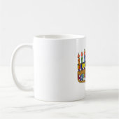 Happy Hanukkah Dreidels Menorah Kaffeetasse (Links)