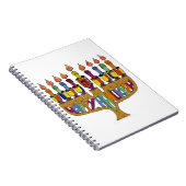 Happy Hanukkah Dreidels Menorah Notizblock (Rechte Seite)