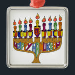 Happy Hanukkah Dreidels Menorah Silbernes Ornament<br><div class="desc">Sie sehen die Lee Hiller Design Collection. Bekleidung,  Geschenke & Sammlerstücke Lee Hiller Fotografie oder Digital Art Collection. Sie können ihre Naturfotografie unter http://HikeOurPlanet.com/ ansehen und ihrem Wanderblog im Hot Springs Nationalpark folgen.</div>