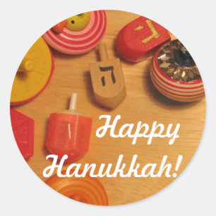 Happy Hanukkah - Dreidels Stickers