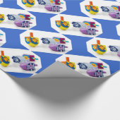 Happy Hanukkah Dreidls Gift Wrap Geschenkpapier (Ecke)