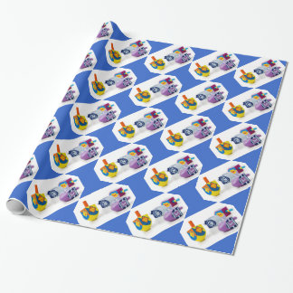 Happy Hanukkah Dreidls Gift Wrap Geschenkpapier