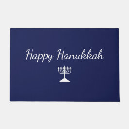 Happy Hanukkah einfache Hand gezeichnet Menorah Bl Fußmatte