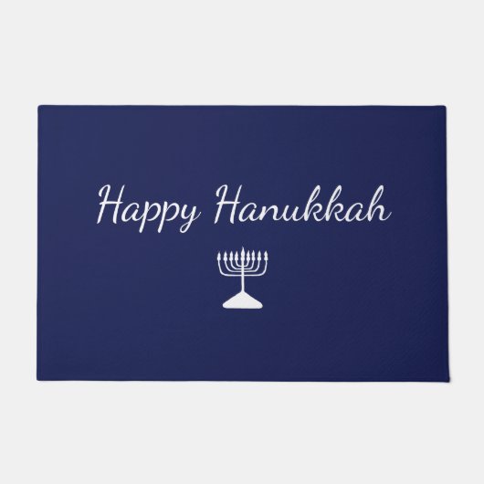 Happy Hanukkah einfache Hand gezeichnet Menorah Bl Fußmatte (Vorderseite)
