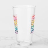 Happy Hanukkah | Einfache Rainbow - Farben Typogra Glas (Links)