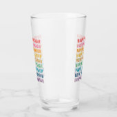 Happy Hanukkah | Einfache Rainbow - Farben Typogra Glas (Rechts)