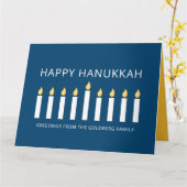 Happy Hanukkah| Einfache und moderne Kerzengrüße Karte (Gelbe Blume)