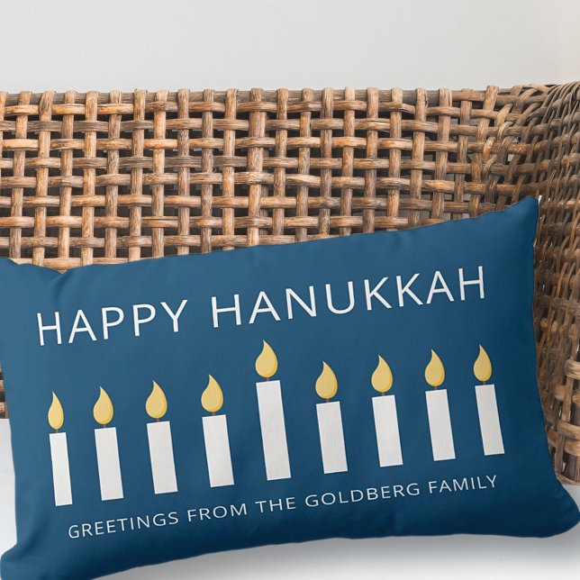 Happy Hanukkah | Einfaches und modernes Gruß Lendenkissen (Von Creator hochgeladen)
