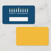 Happy Hanukkah | Einfaches und modernes Gruß Platzkarte (Vorne/Hinten)