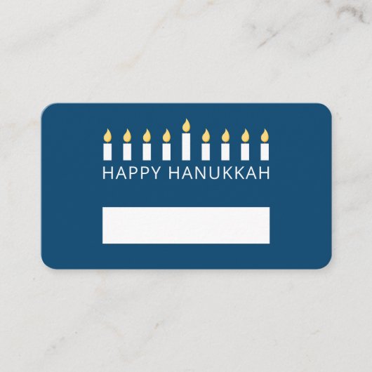 Happy Hanukkah | Einfaches und modernes Gruß Platzkarte (Vorderseite)