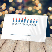 Happy Hanukkah | Einfaches und modernes Gruß Platzkarte