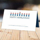 Happy Hanukkah | Einfaches und modernes Gruß Platzkarte