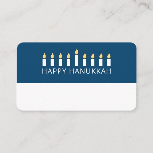 Happy Hanukkah | Einfaches und modernes Gruß Platzkarte (Vorderseite)