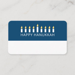 Happy Hanukkah   Einfaches und modernes Gruß Platzkarte