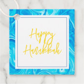 Happy Hanukkah Elegante Marbelized Paint Art Geschenkanhänger (Vorderseite)