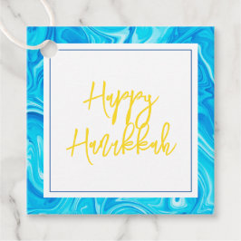 Happy Hanukkah Elegante Marbelized Paint Art Geschenkanhänger