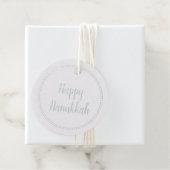Happy Hanukkah Elegante Silver Foil Geschenkanhänger (Mit Box)