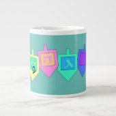 Happy Hanukkah Englisch Hebrew Jumbo-Tasse (Vorderseite)