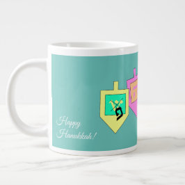 Happy Hanukkah Englisch Hebrew Jumbo-Tasse