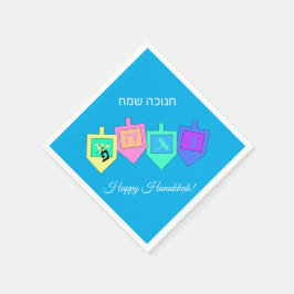Happy Hanukkah Englisch Hebrew Serviette