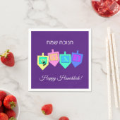 Happy Hanukkah Englisch Hebrew Serviette (Beispiel)
