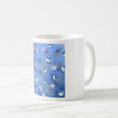 Happy Hanukkah Falling Star und Dreidels Kaffeetasse (VorderseiteRechts)