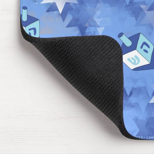 Happy Hanukkah Falling Star und Dreidels Mousepad (Ecke)