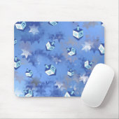 Happy Hanukkah Falling Star und Dreidels Mousepad (Mit Mouse)