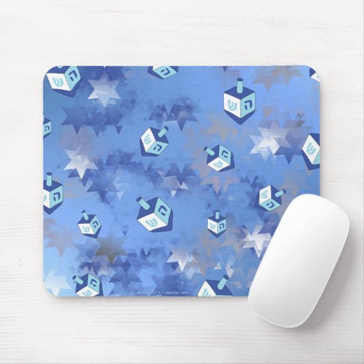 Happy Hanukkah Falling Star und Dreidels Mousepad (Mit Mouse)