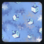 Happy Hanukkah Falling Star und Dreidels Quadratischer Aufkleber<br><div class="desc">Sie sehen die Lee Hiller Design Collection. Bekleidung,  Geschenke & Sammlerstücke Lee Hiller Fotografie oder Digital Art Collection. Sie können ihre Naturfotografie unter http://HikeOurPlanet.com/ ansehen und ihrem Wanderblog im Hot Springs Nationalpark folgen.</div>