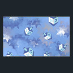 Happy Hanukkah Falling Star und Dreidels Rechteckiger Aufkleber<br><div class="desc">Sie sehen die Lee Hiller Design Collection. Bekleidung,  Geschenke & Sammlerstücke Lee Hiller Fotografie oder Digital Art Collection. Sie können ihre Naturfotografie unter http://HikeOurPlanet.com/ ansehen und ihrem Wanderblog im Hot Springs Nationalpark folgen.</div>