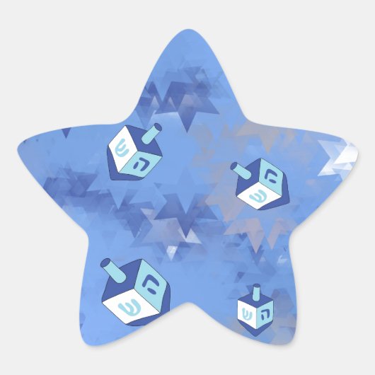 Happy Hanukkah Falling Star und Dreidels Stern-Aufkleber (Vorderseite)