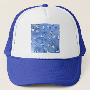 Happy Hanukkah Falling Star und Dreidels Truckerkappe