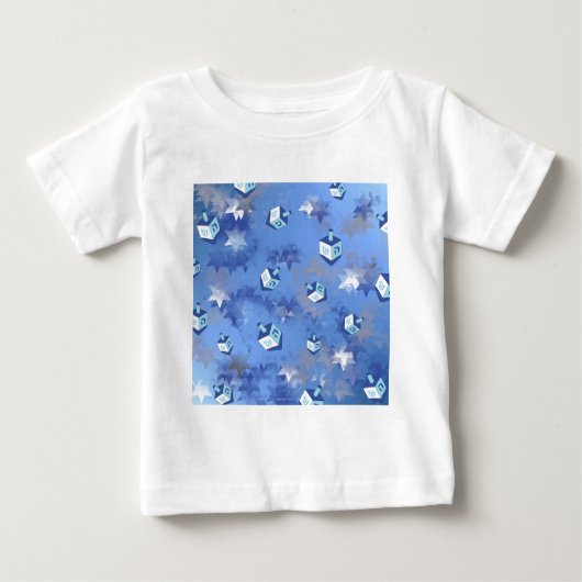 Happy Hanukkah Falling Stars und Dreidels Baby T-shirt (Vorderseite)