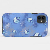 Happy Hanukkah Falling Stars und Dreidels Case-Mate iPhone Hülle (Rückseite (Horizontal))